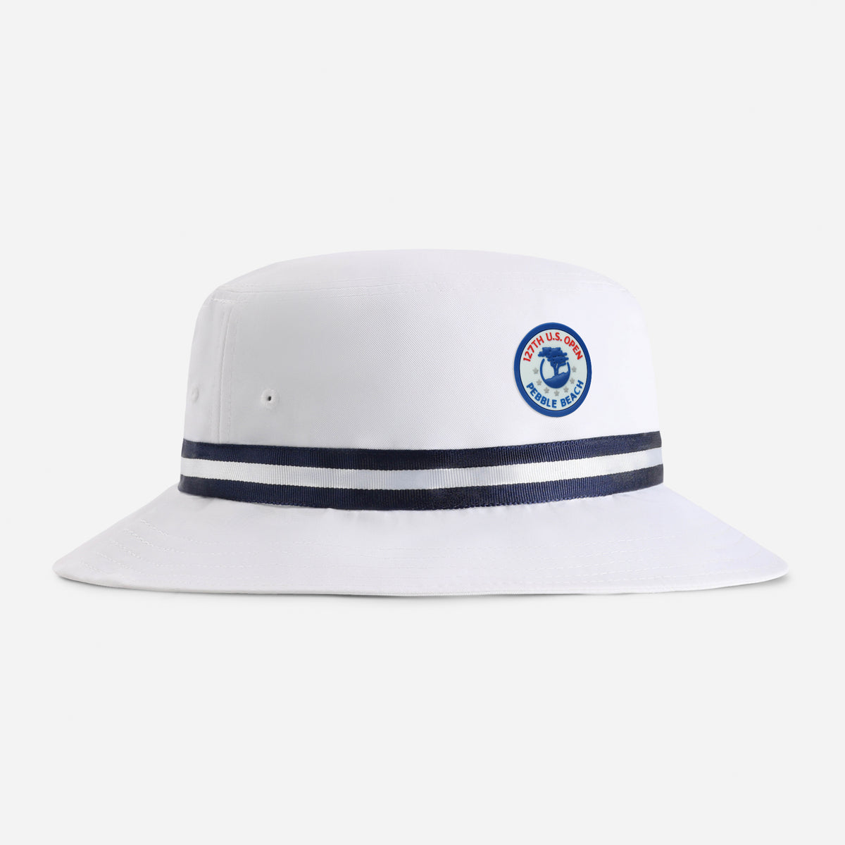 | Color: White w/ Navy / White / Navy Band