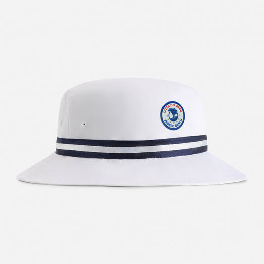 | Color: White w/ Navy / White / Navy Band