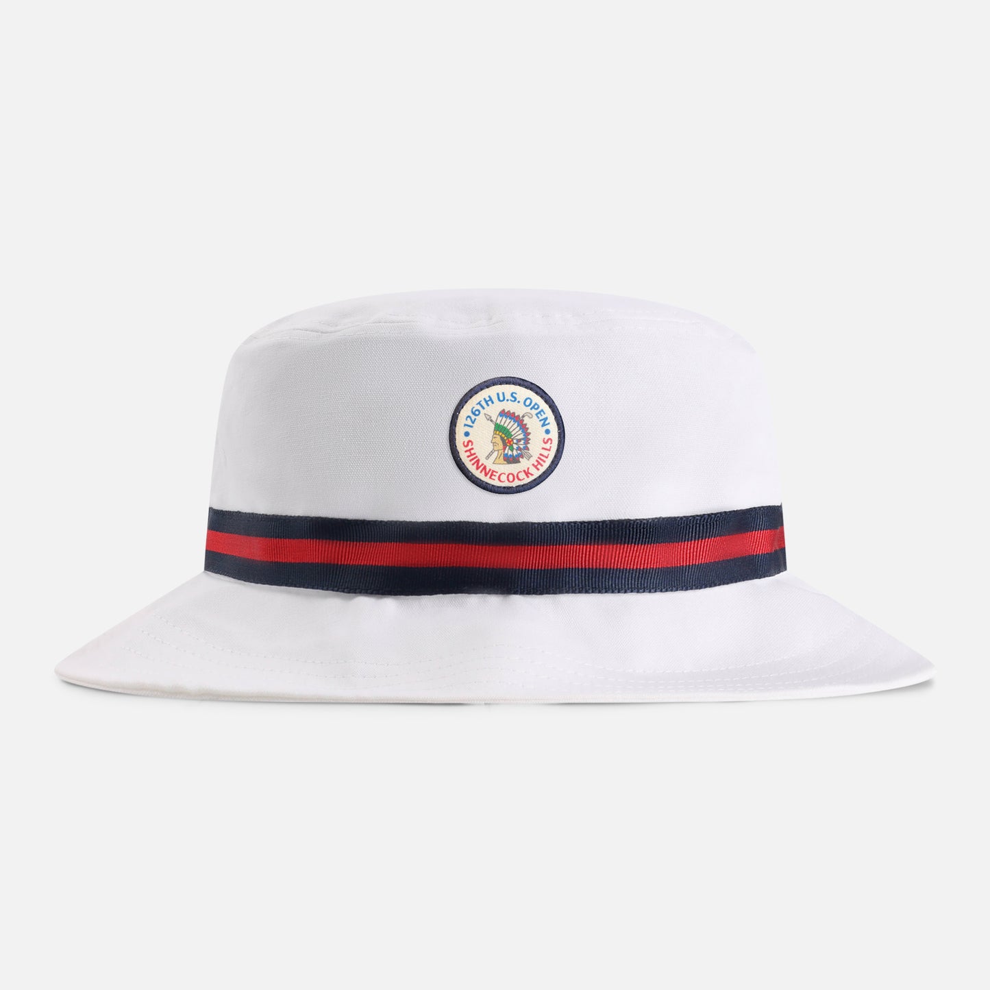 | Color: White w/ Navy / Red / Navy Band