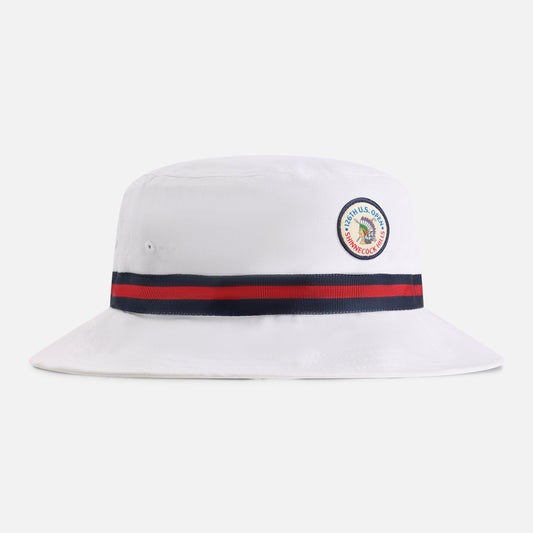 | Color: White w/ Navy / Red / Navy Band